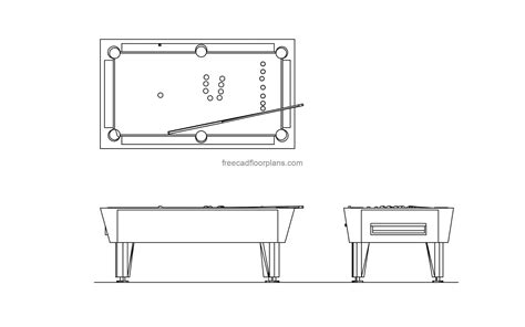 Billiard CAD Blocks, AutoCAD drawings for free .